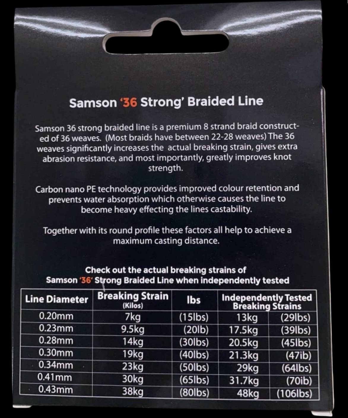 Samson '36 Strong' Braided Fishing Line